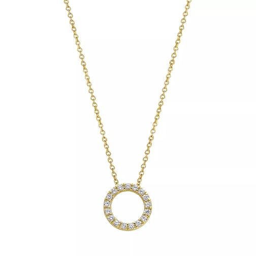 Blush Necklace 3065BZI - Gold (14k) with Zirconia Yellow and White Gold Kort halsband