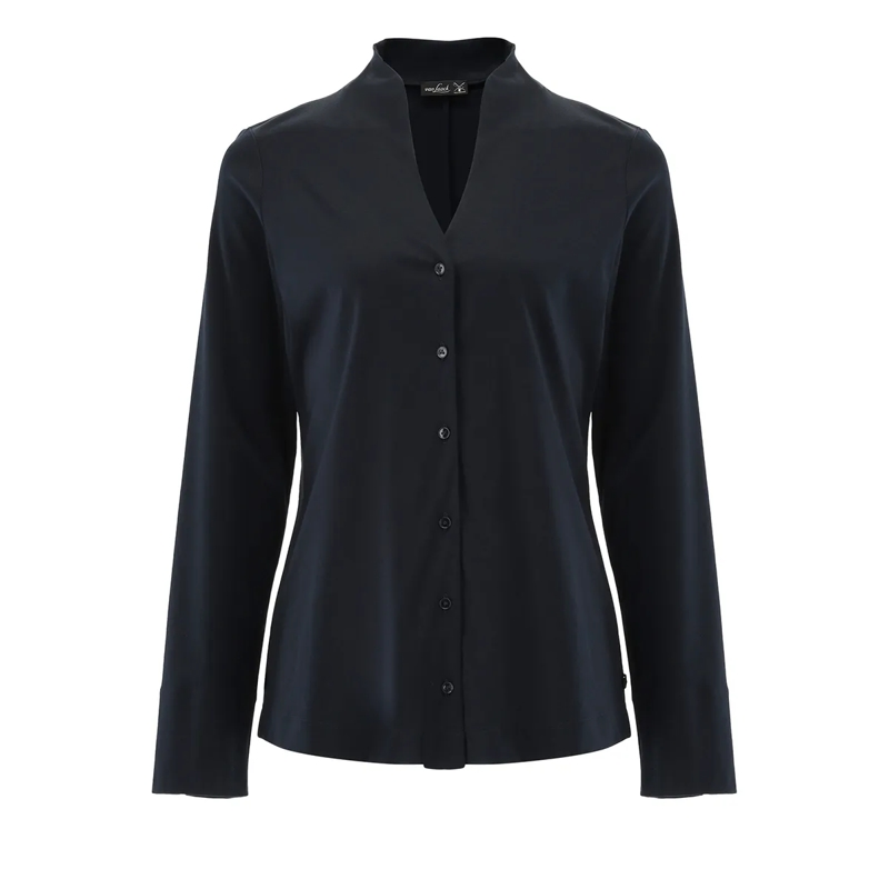 VAN LAACK Bluse Bluse Modern Fit Uni dunkel-blau