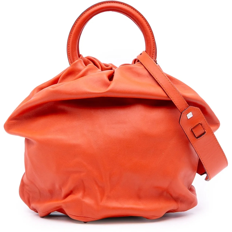 Loewe Schultertasche Small Gathered Lambskin Bounce Bag orange