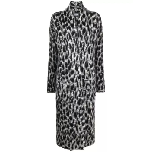 Zadig & Voltaire Leopard-Print Cardigan Coat Grey 