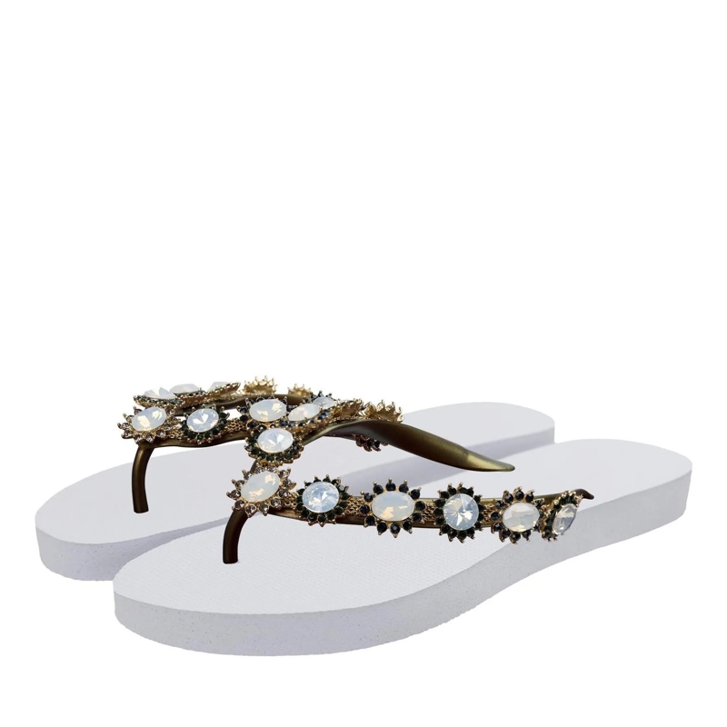 UZURII Flip Flops Pantoffeln Pantoffel Boo Boo weiss