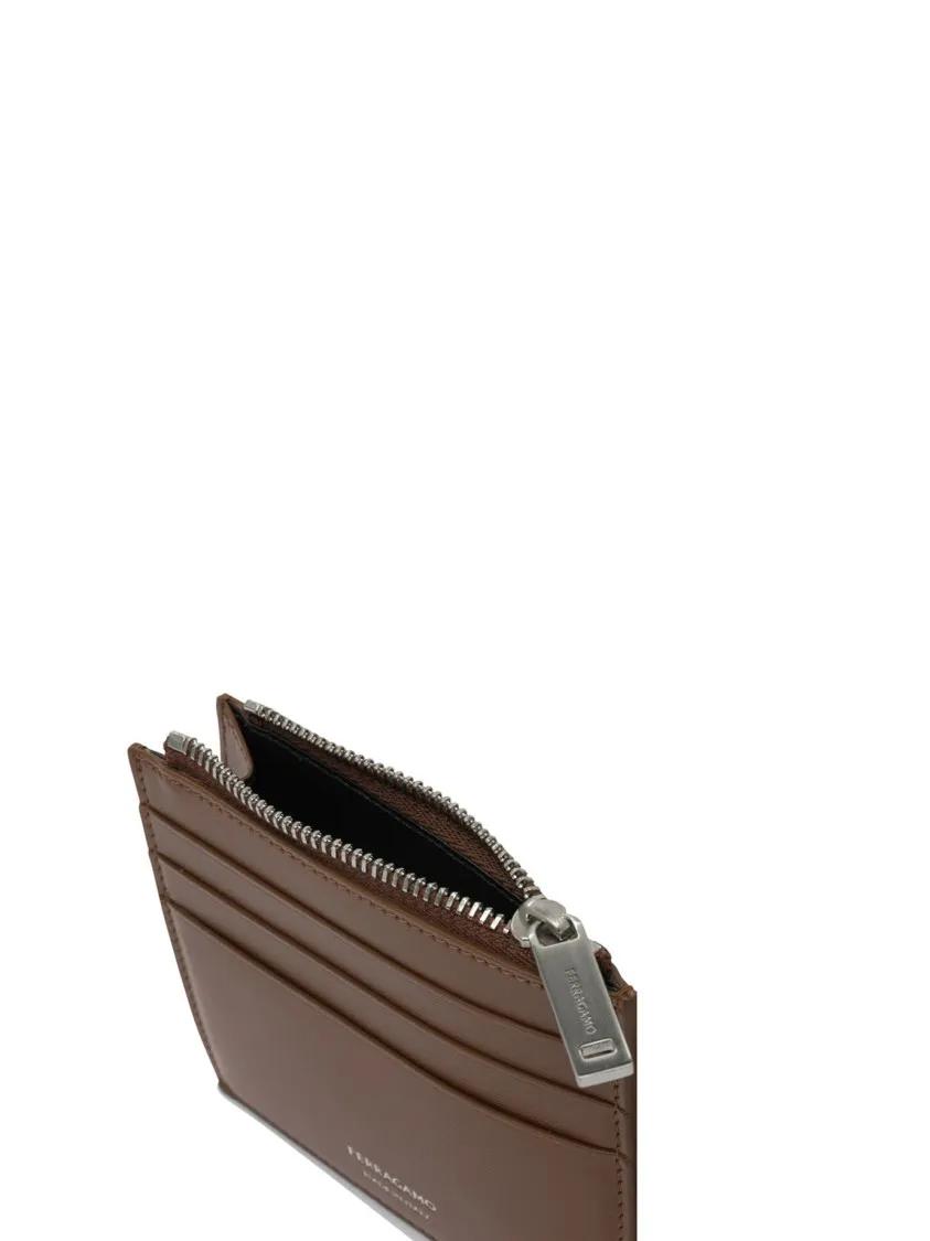 Thumbnail - Salvatore Ferragamo Portemonnaies - Brown Calf Leather Wallet With Refined Finish - Gr. unisize - in Braun - für Damen