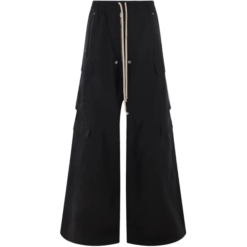 Rick Owens Pantalons décontractés Pantaloni Double Cargo Jumbo Belas Black schwarz