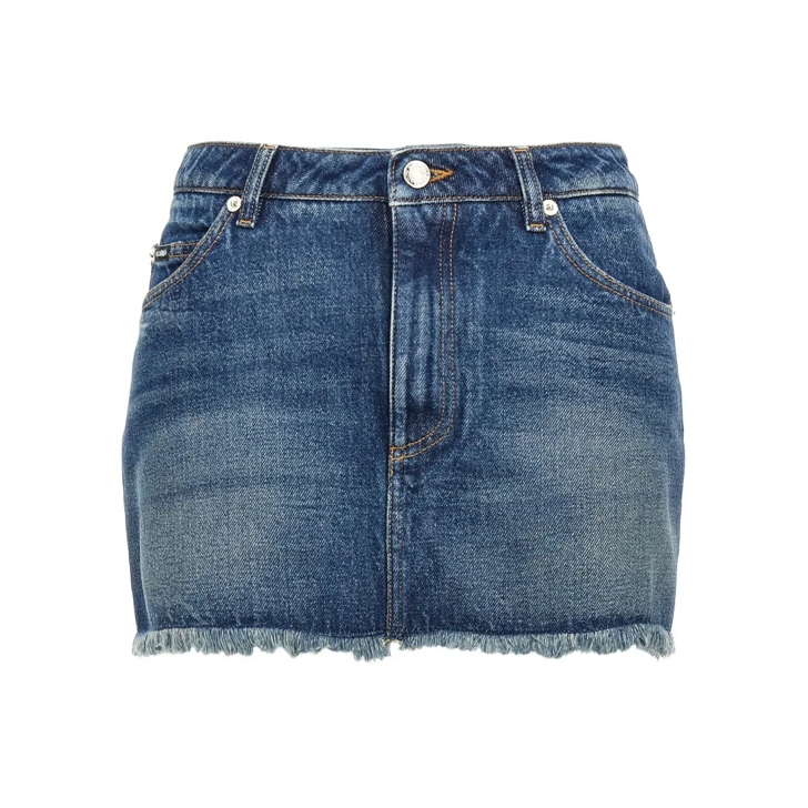 スカート Dolce & Gabbana Fringed Hem Denim Mini Skirt Dolce & Gabbana Holographic-Effect Fringed Miniskirt