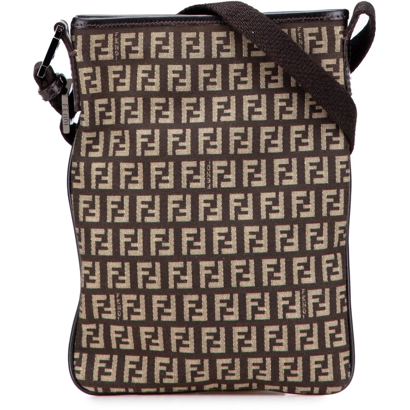 Fendi Schultertasche Zucchino Canvas Crossbody braun