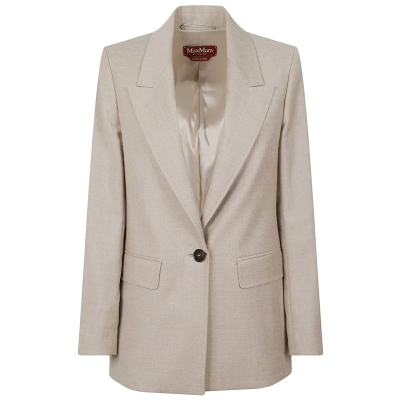 Max Mara Blazer Beige Stretch Wool Blazer Neutrals