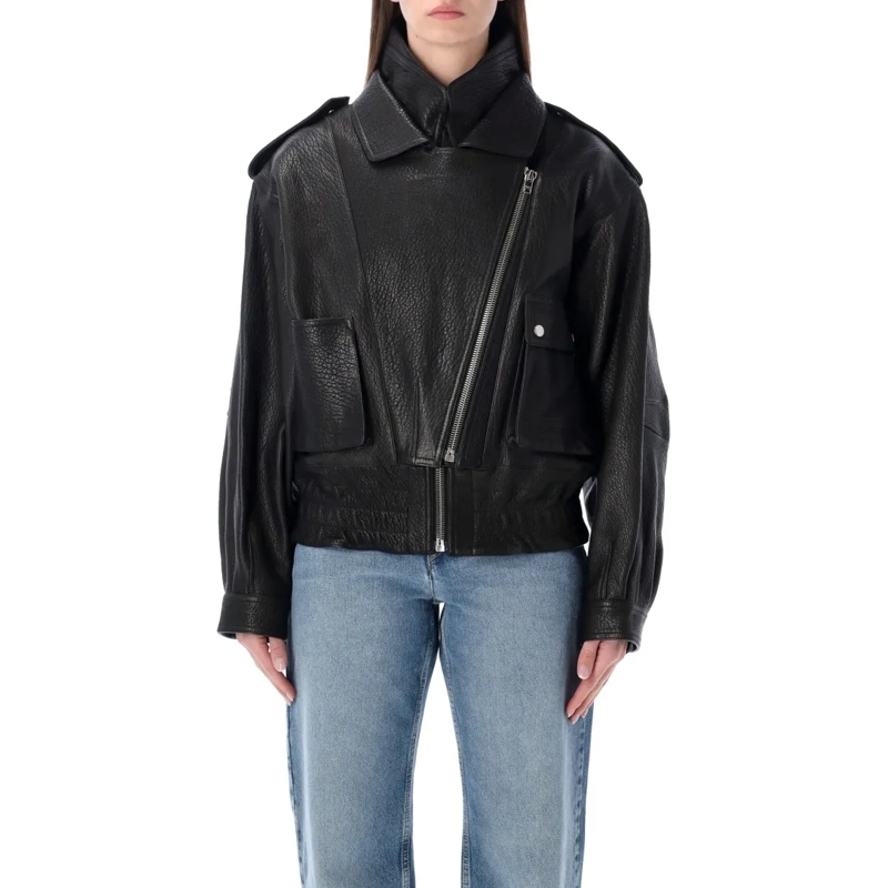 Isabel Marant Leren jas Aneli Lambskin Leather Jacket Black