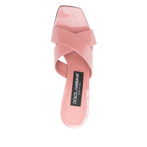 Dolce&Gabbana Sandale Sculpted Heel Leather Sandals With Cross-Strap Des Pink (Image 4)