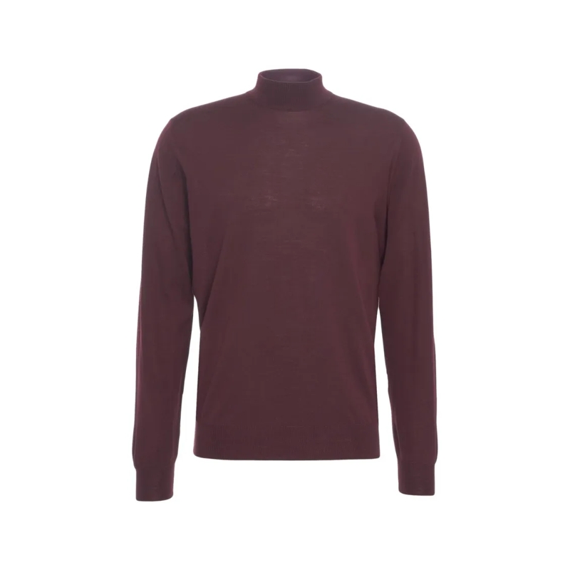 Gender Pullover High Neck Knit Sweater Grey