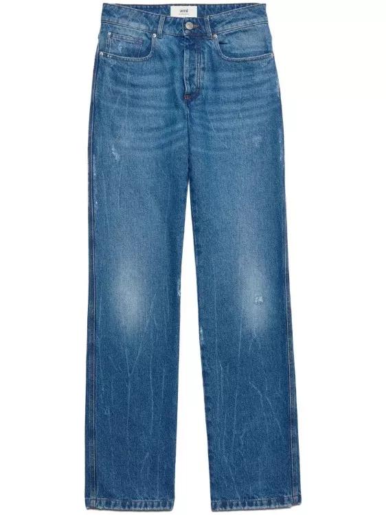 AMI Paris - Low-Rise Straight-Leg Denim Jeans - Größe 33 - blue