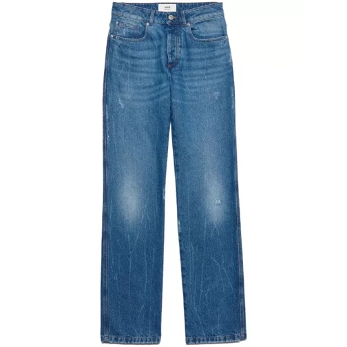 AMI Paris Jeans mit geradem Bein Low-Rise Straight-Leg Denim Jeans Blue