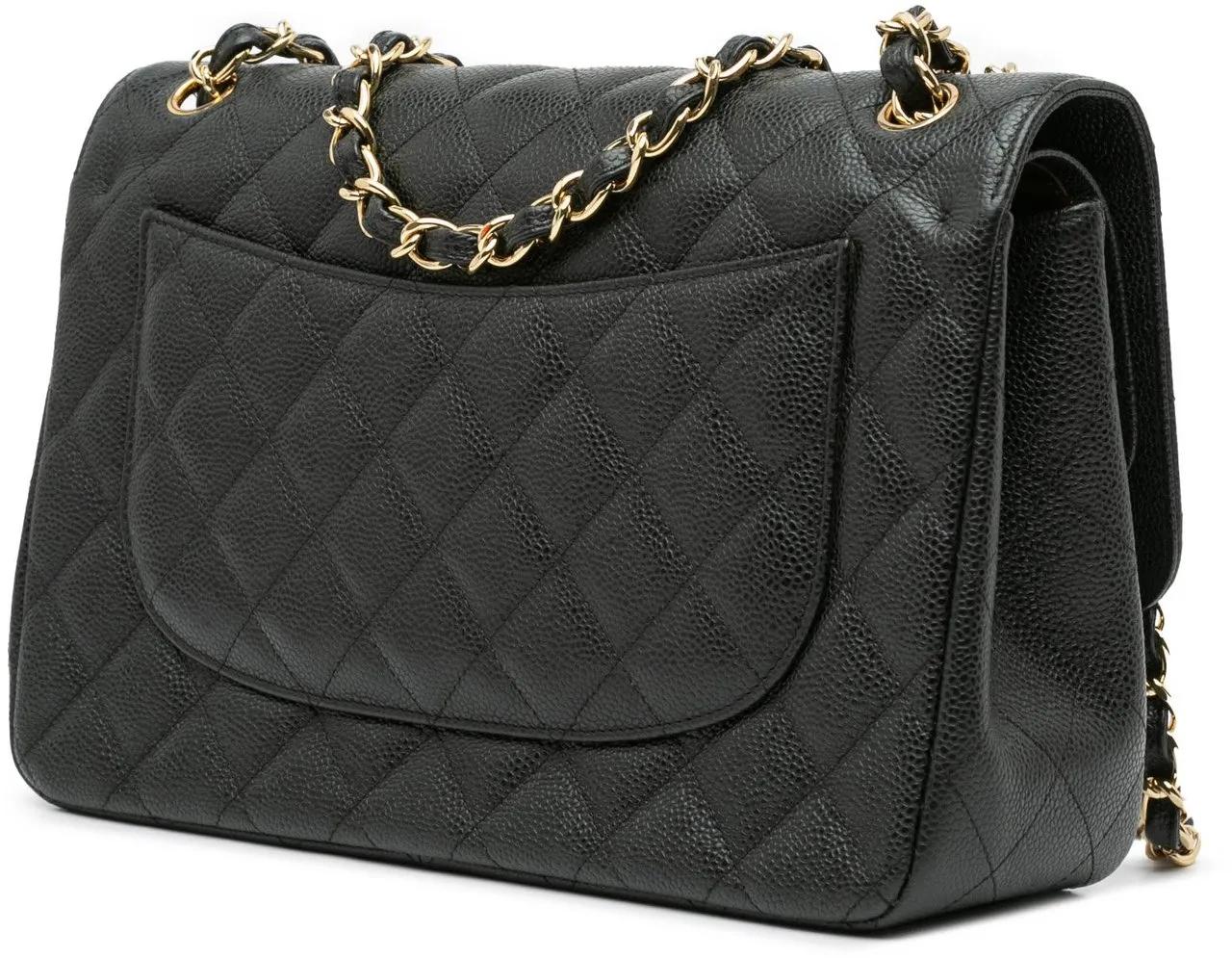 Chanel Hobo bags 2012-2013 Jumbo Classic Caviar Double Flap in zwart