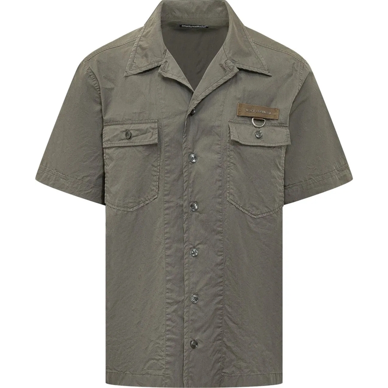 Dolce&Gabbana Legeres Oberteil Camicia a Maniche Corte con Tasche grün