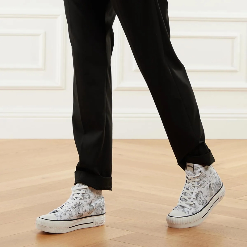 Karl Lagerfeld Low-Top-Sneaker Kampus Max  Jorge Parra Print Hi White Canvas(Image 3)