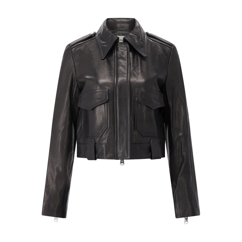 Khaite Blazer Lederjacke Cordelia Schwarz