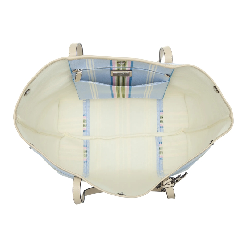 Lauren Ralph Lauren Shopper Emerie Tote Tote Large Carolina Stripe/Sand Dune(Image 5)