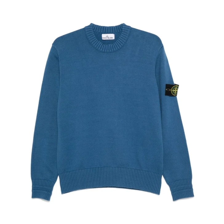 Stone Island Compass-Badge Sweater Blue | Trui