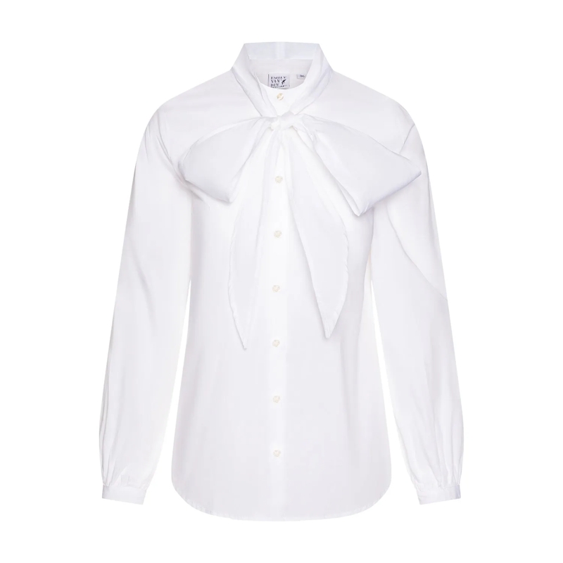 Emily can den Bergh Blouse Bluse mit Schleifendetail Weiß