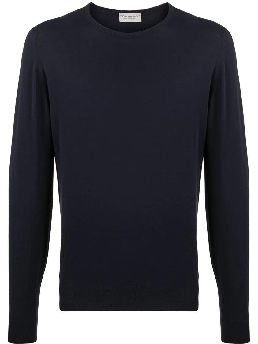 John Smedley - Blue Cotton Sweater - Größe XXL - blau