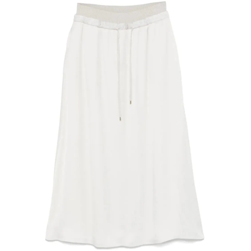 Lorena Antoniazzi Jupes midi White Drawstring Midi Skirt White