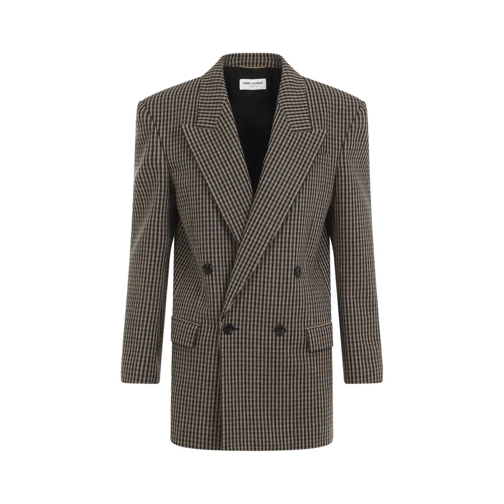 Saint Laurent Vichy Jacket Brown Blazer