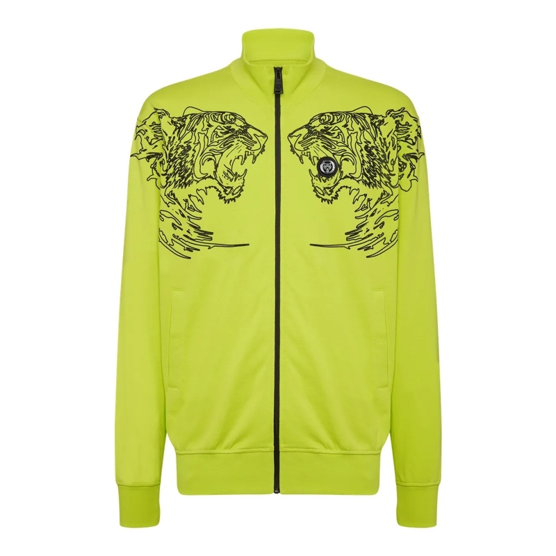 Plein Sport Top Sweatjacke Mit Kapuze Tiger gelb