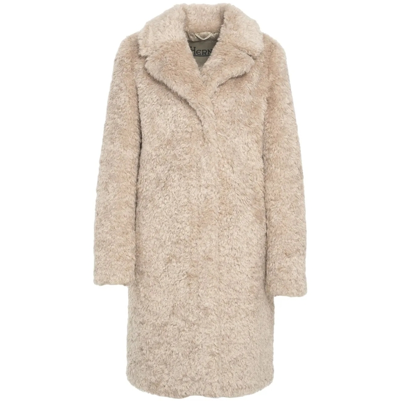 Herno Veste de transition Faux fur coat beige