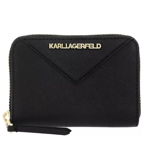 Karl Lagerfeld Klassik Small Zip Wallet Black Portemonnaie mit Zip-Around-Reißverschluss