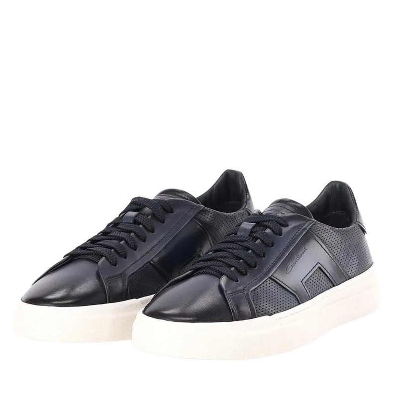 Santoni Sneaker basse Sneaker aus Leder blau
