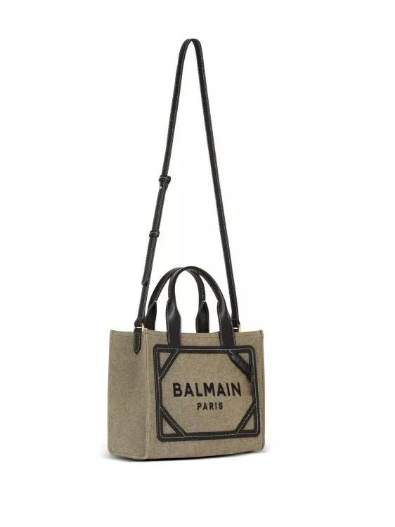 Balmain Shoppers & Totes Small B-Army Logo Tote Bag in grijs