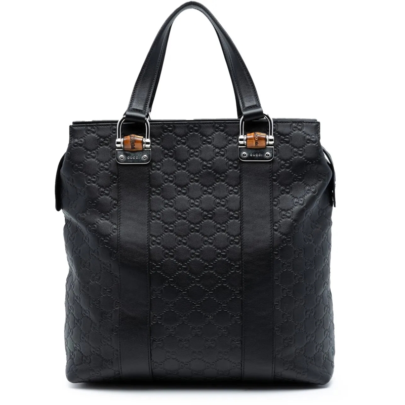 Gucci Shopper Guccissima Tender Bamboo Bar Tote schwarz