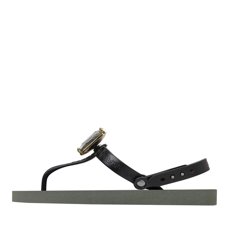 UZURII Flip Flops Zehentrenner Selena Diamond Silver dunkel-grün