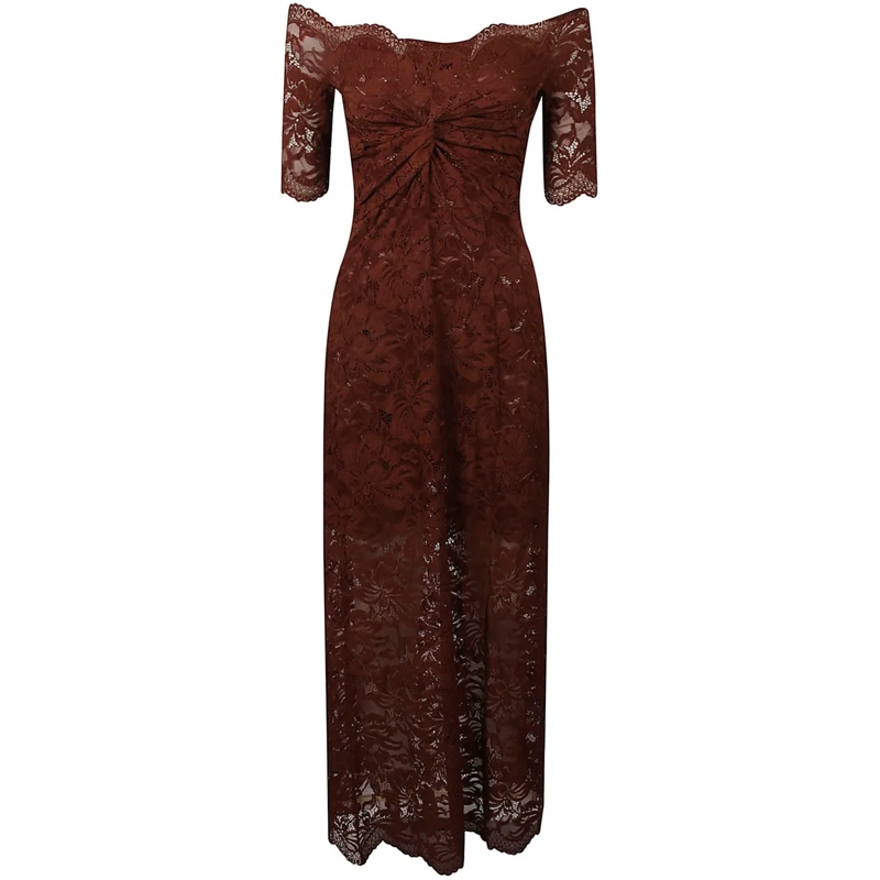 Paco Rabanne Midikleid Long Dress Brown braun