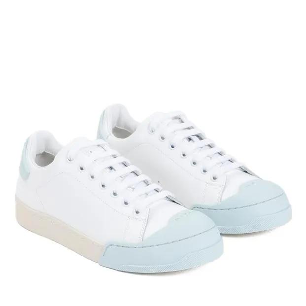 Marni Low-Top Sneaker - Dada Bumper White Light Blue Leather Sneakers - Gr. 36 (EU) - in Weiß - für Damen