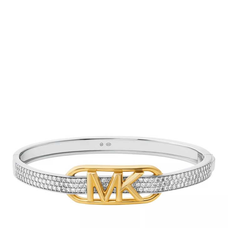 Michael Kors Sterling Silver Pave Empire Link Bangle 2 Tone Bangle