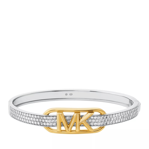 Michael Kors Sterling Silver Pavé Empire Link Bangle 2-Tone Bracelet