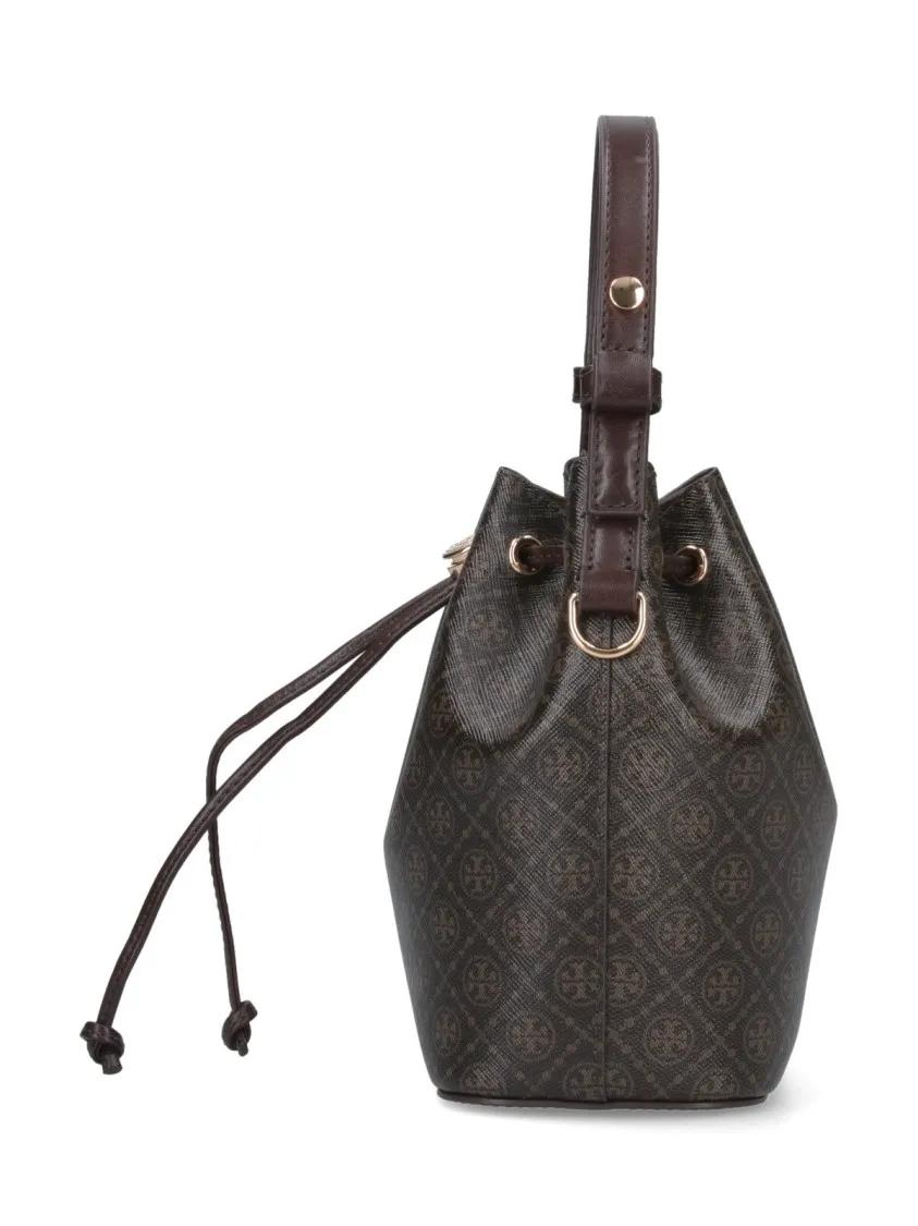 Thumbnail - Tory Burch Beuteltaschen - Mini Bucket Bag "T Monogram" – Brown - Gr. unisize - in Braun - für Damen