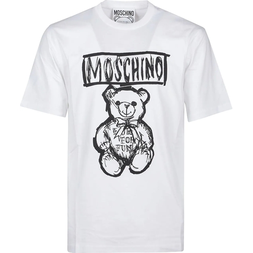 Moschino T-shirts Teddy Bear Print T-shirt White weiß