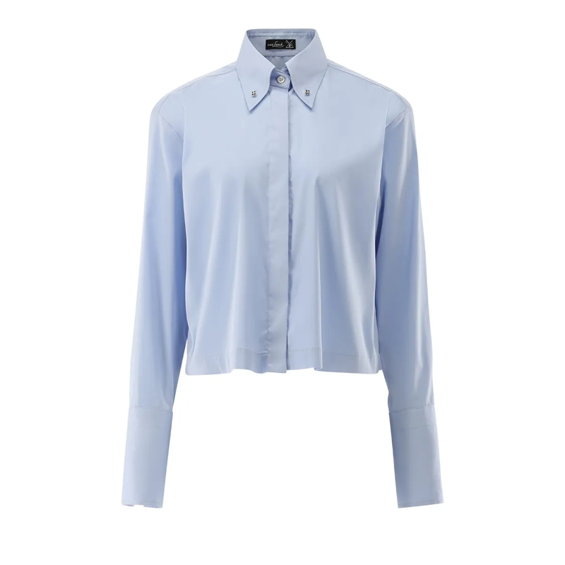 VAN LAACK Bluse Bluse Modern Fit Uni blau
