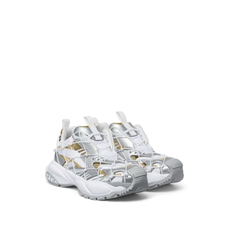 Versace Low-Top-Sneaker Color-Block Sneakers With Metallic Accents White (Image 4)