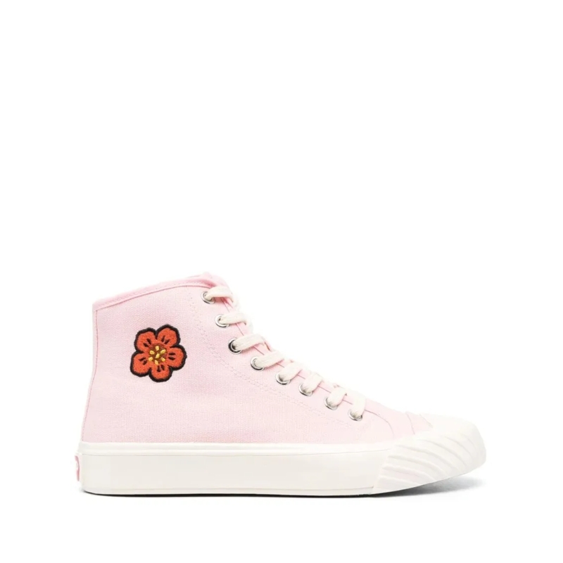 Kenzo Low-Top-Sneaker High-Top Canvas Sneakers With Signature Boke Flowe Neutrals