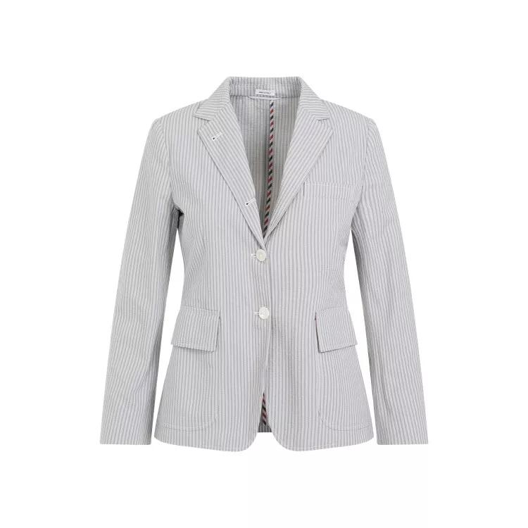 Thom Browne - Grey Cotton Jacket - Größe 38 - gray