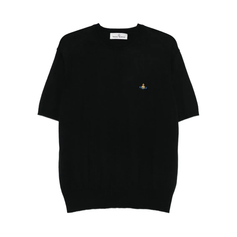 Vivienne Westwood  Short-Sleeved Sweatshirt In Organic Cotton-Cashmer Black