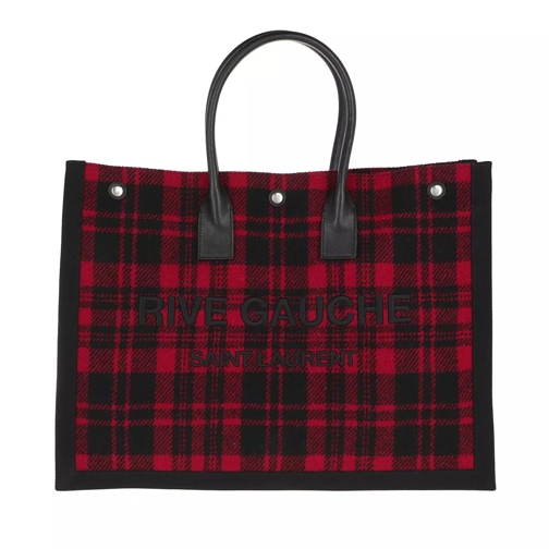 Saint Laurent Rive Gauche Tote Bag Noe Cabas Rosso Nero Rymlig shoppingväska