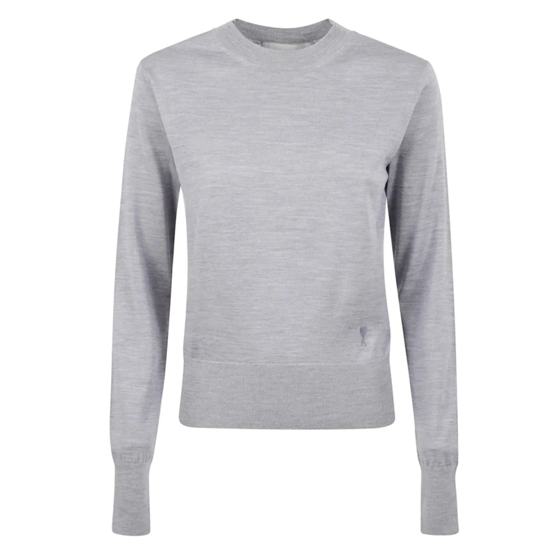 AMI Paris Pullover Grey Crewneck Sweater Grey