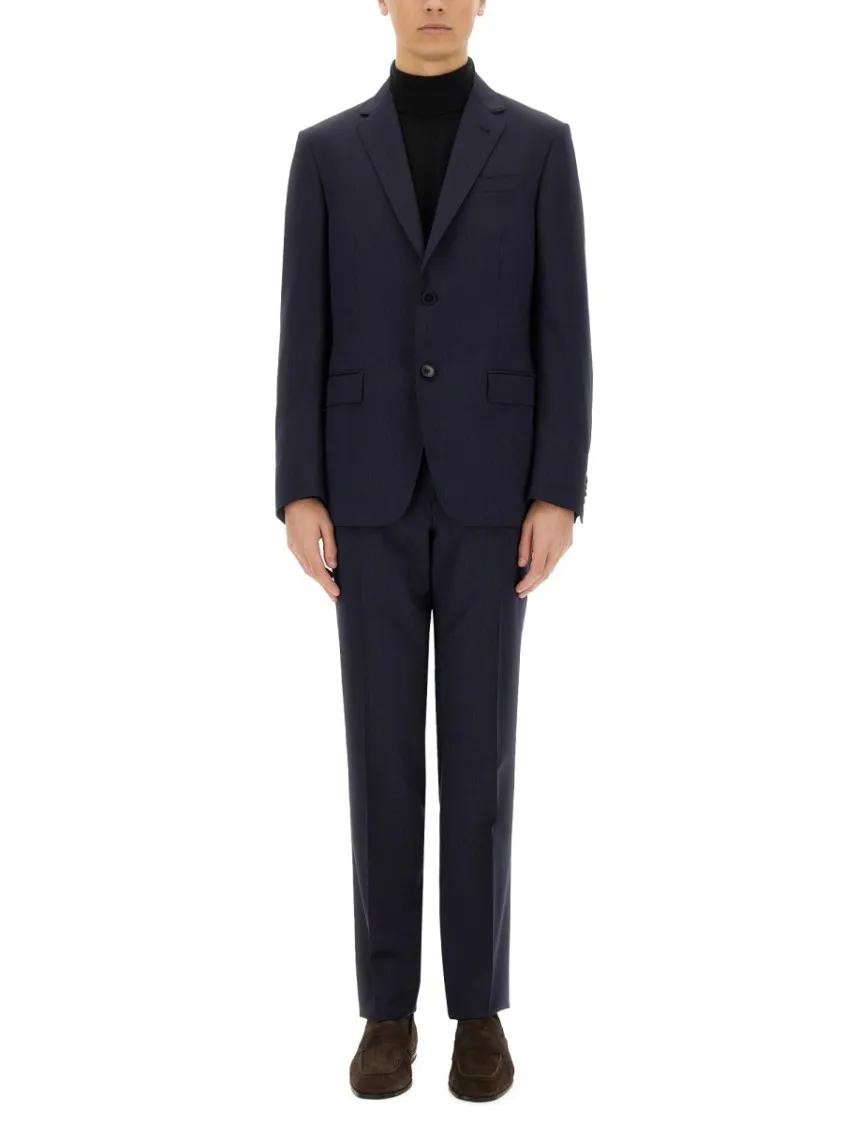 Thumbnail - Zegna - Black Single-Breasted Dres - Größe 54 - blau