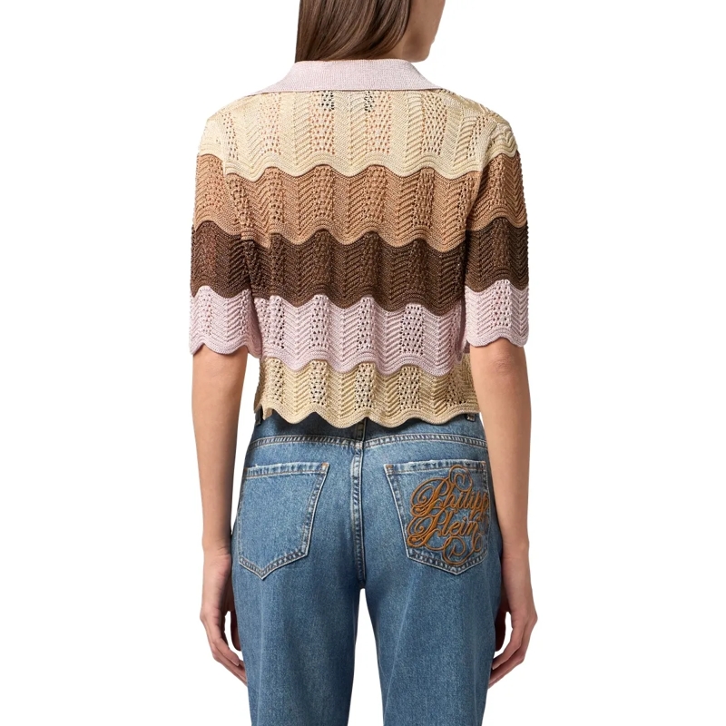 Philipp Plein Top Knitted Polo T-Shirt Color Wave rose(Image 2)