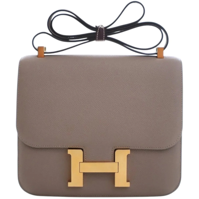 Hermès Schultertasche Epsom Constance 24 braun