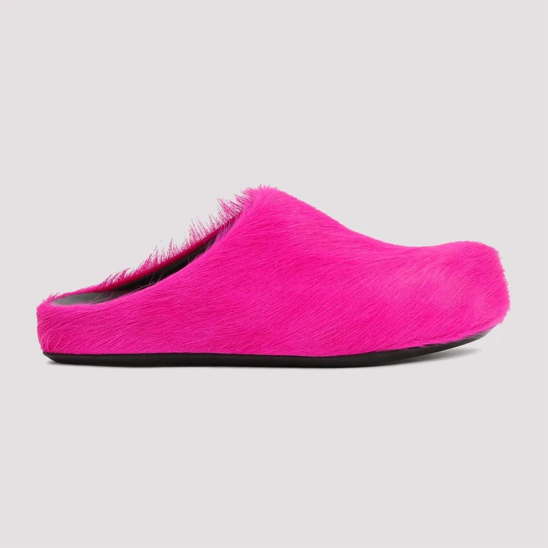 Thumbnail - Marni Slipper & Pantoletten - Fuchsia Calf Hair Fussbett Mules - Gr. 37,5 (EU) - in Rosa - für Damen