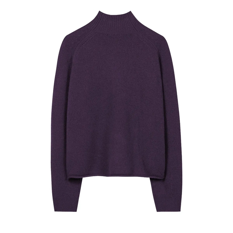Luisa Cerano Trui met col Turtleneck aus Kaschmir-Mix plum(Image 6)